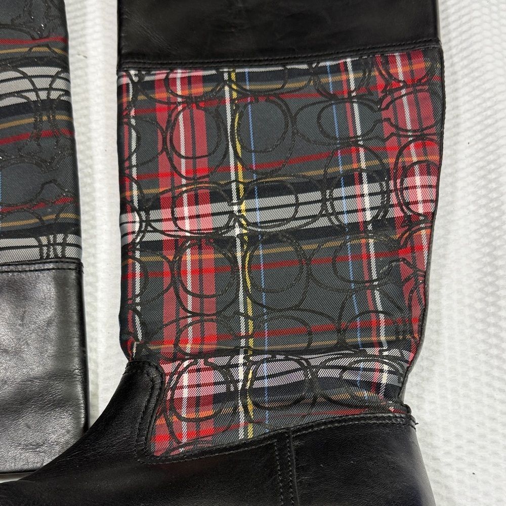 Coach Chrissi Tartan Plaid Green, Black and Red Boots Size 7 - Picture 6 of 14